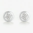Boucles D'Oreilles "Perfect Stone" D0,08Ct/14 - Or Blanc 375/1000