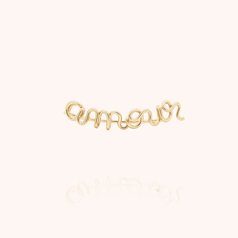 Boucles d'oreille lettre personnalisée gold filled 14k bijou moderne fait main Paris