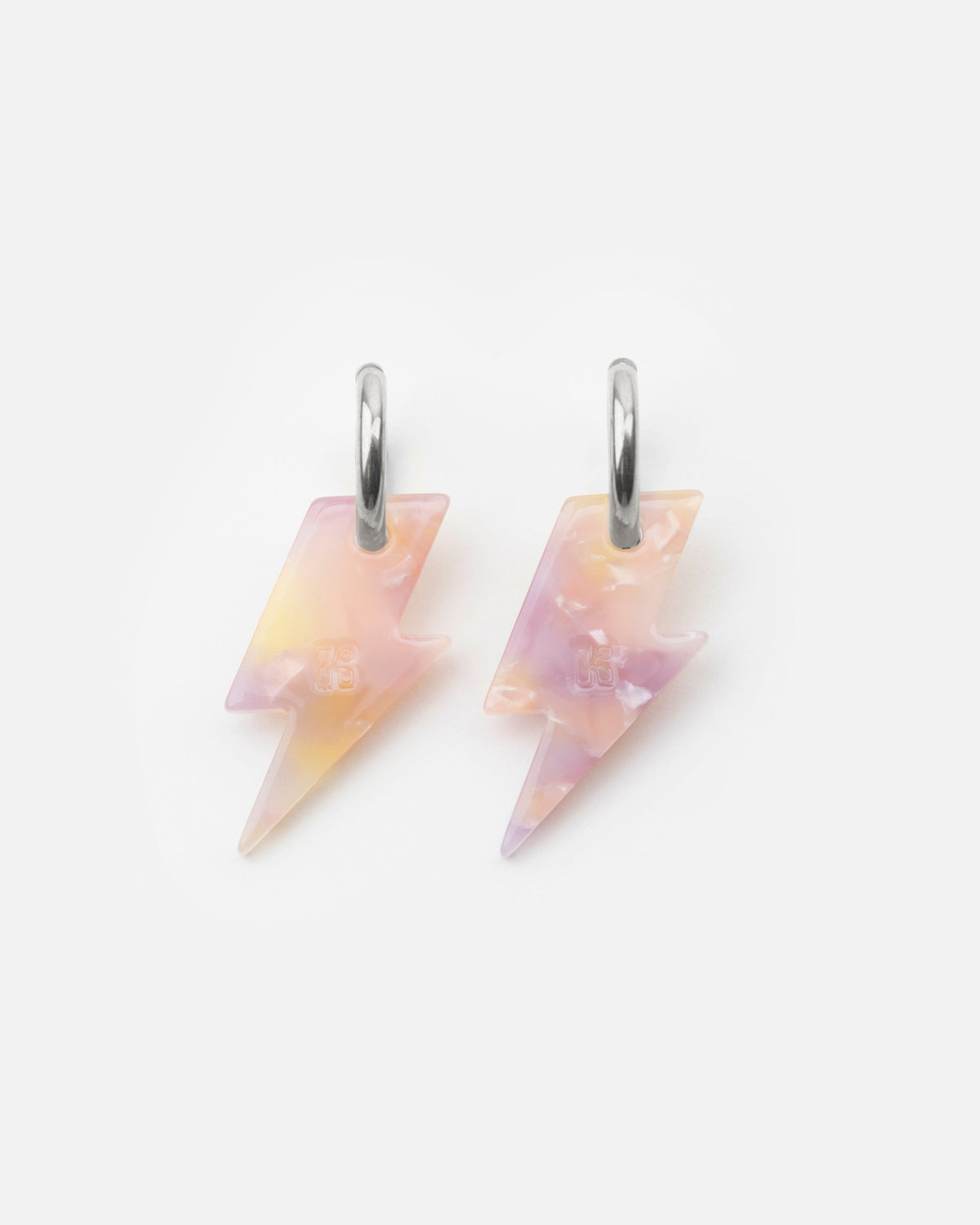 Boucles D'Oreilles Éclair - Rose Orangé