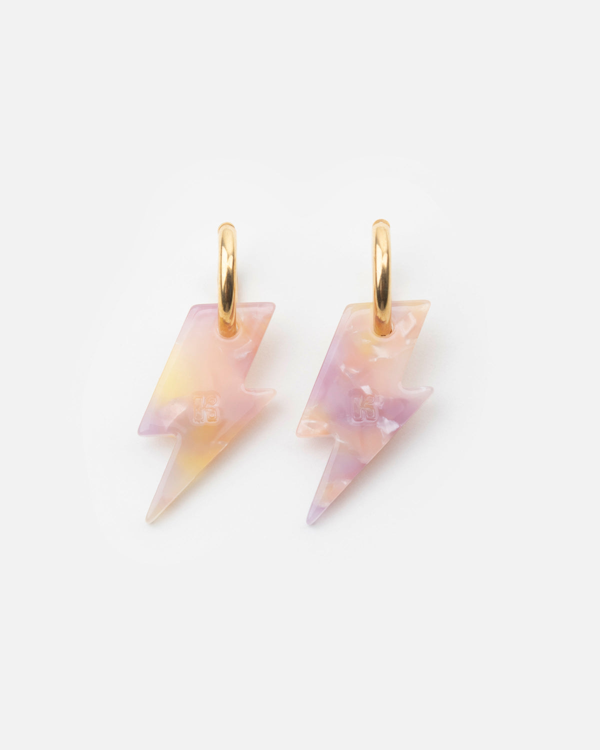 Boucles D'Oreilles Éclair - Rose Orangé