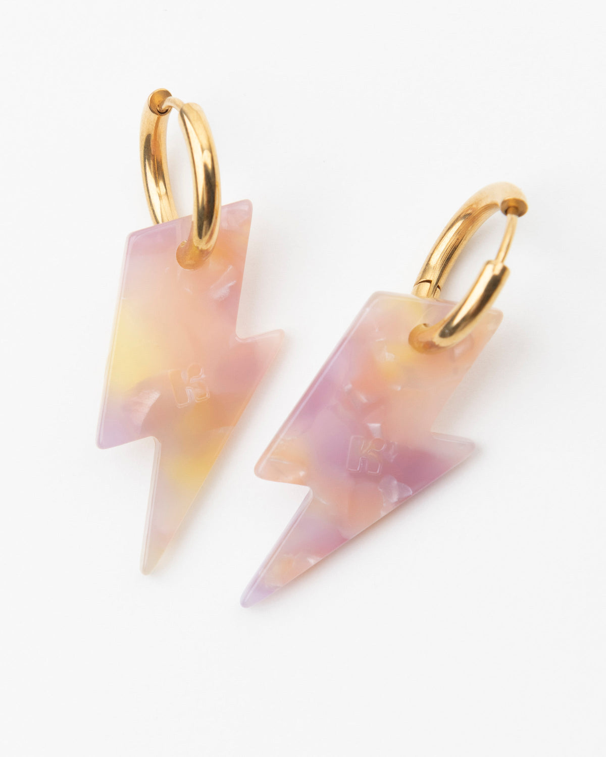 Boucles D'Oreilles Éclair - Rose Orangé