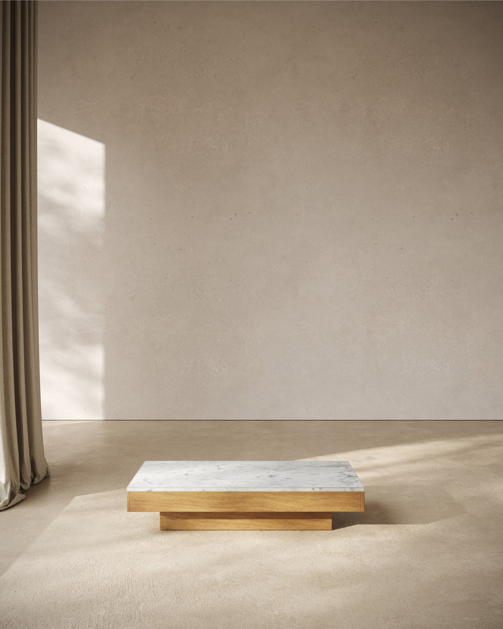 Rudolph - Stolik Pomocniczy - S - Dąb I Marmur - Koniak/Biały