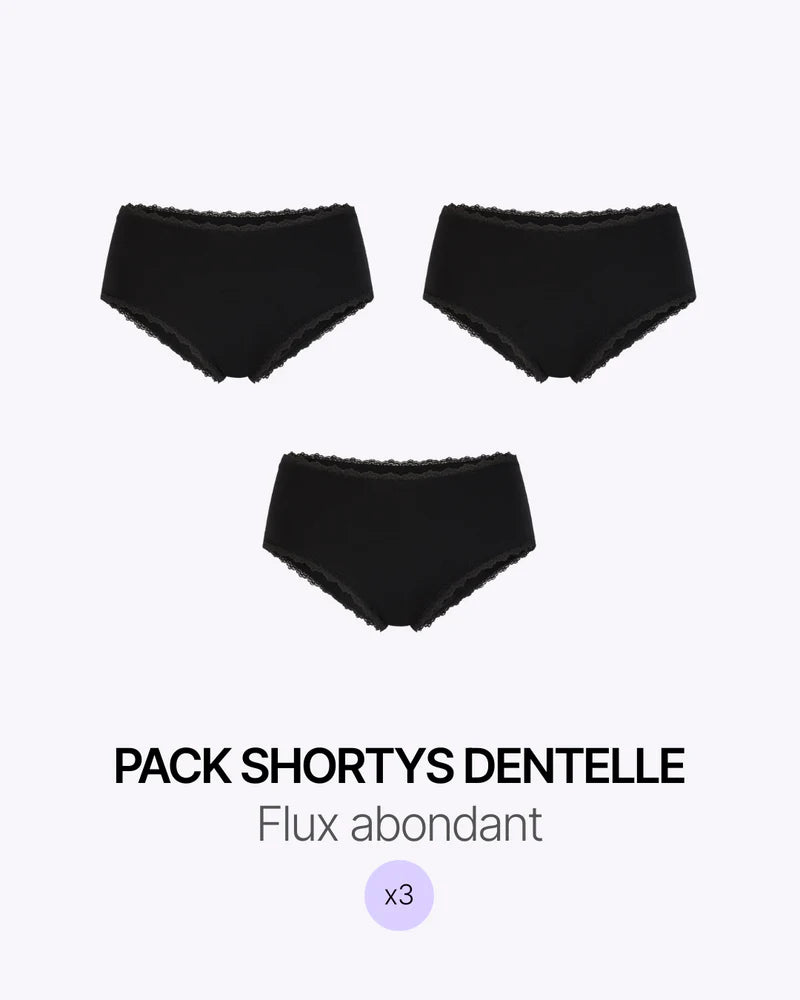 Pack trío de shorts de encaje