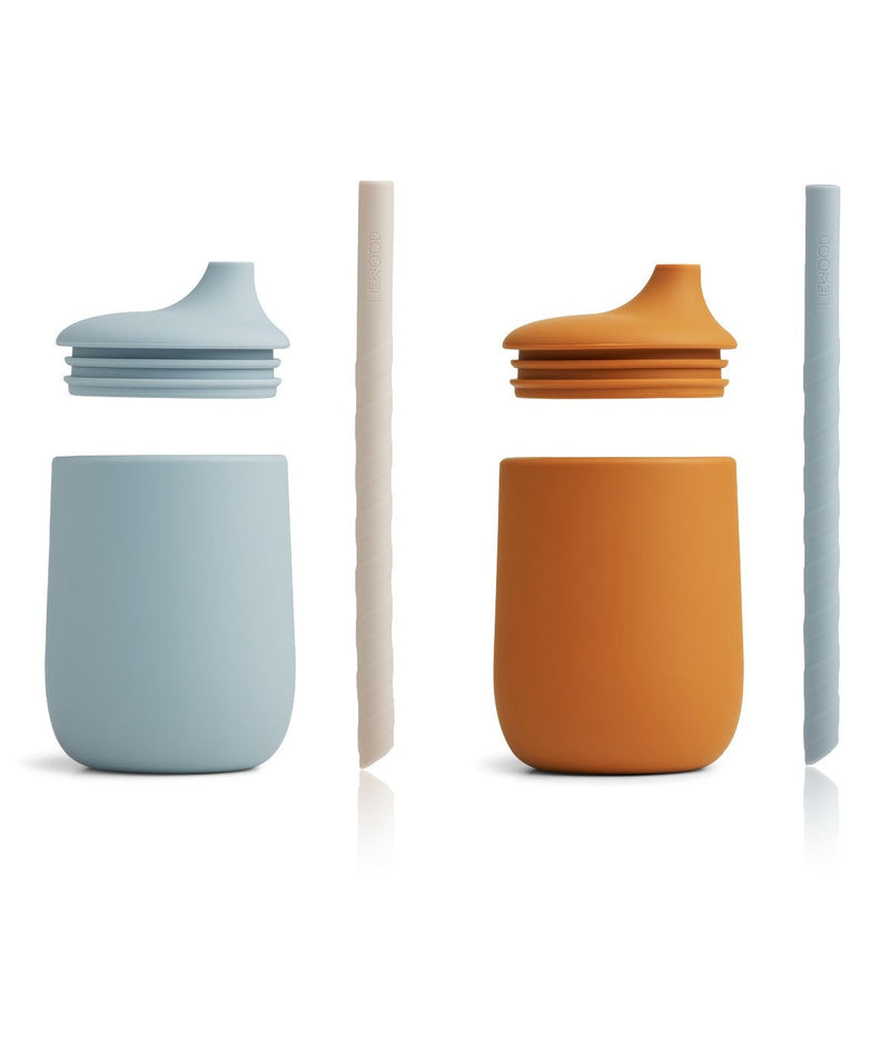 Lot De 2 Gobelets À Bec Ellis - Mélange Moutarde/Bleu Marine
