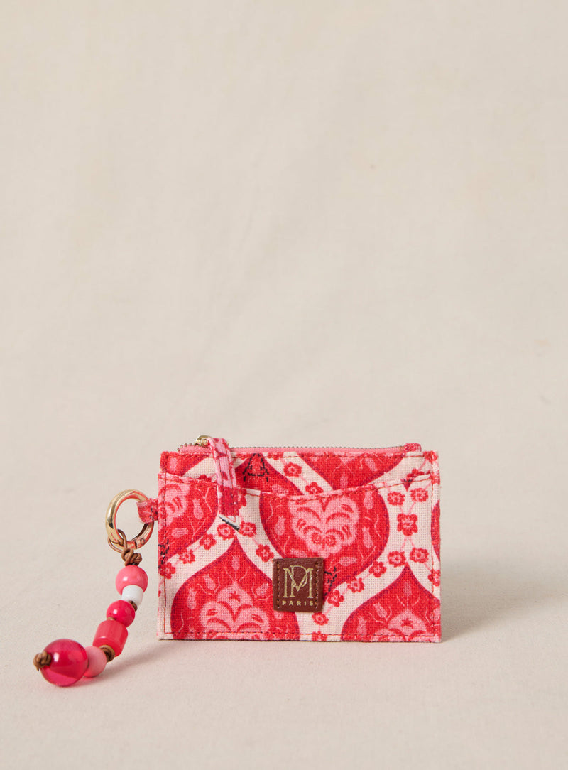 Porte Cartes Elmo Textile - Frida Rouge