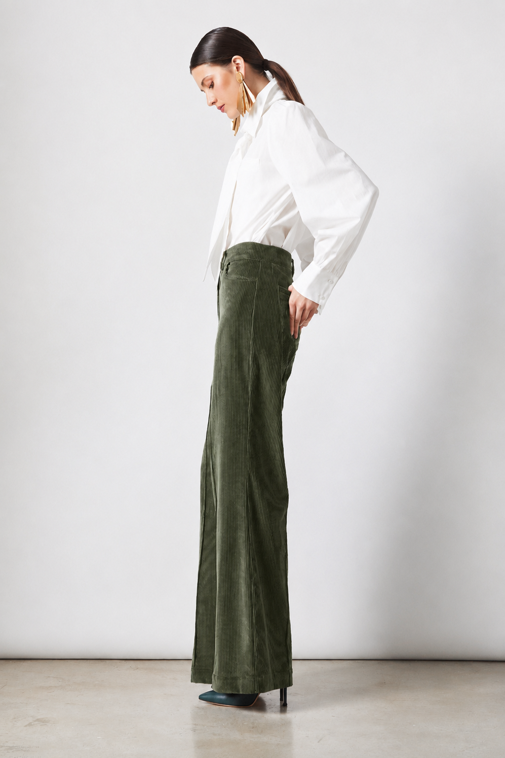 Pantaloni Elvis Olive Corduroy