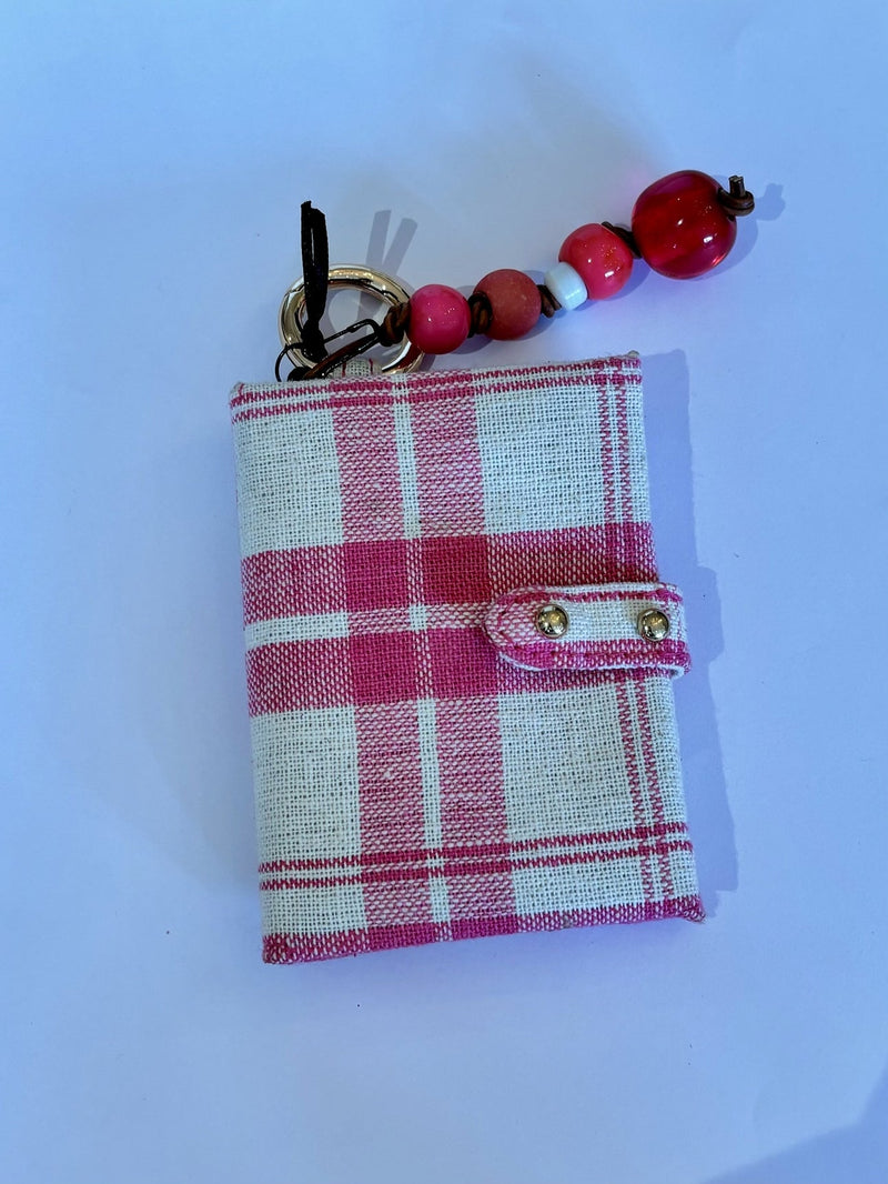 Porte Cartes Double Tissu Emile - Bardot Rose