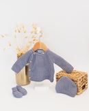 Ensemble En Coton Pour Bébé Petits Chats - Bleu Orage
