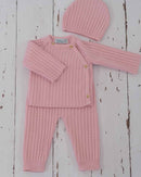 Ensemble Pour Bébé En Laine Mélangée Rétro - Rose Perle