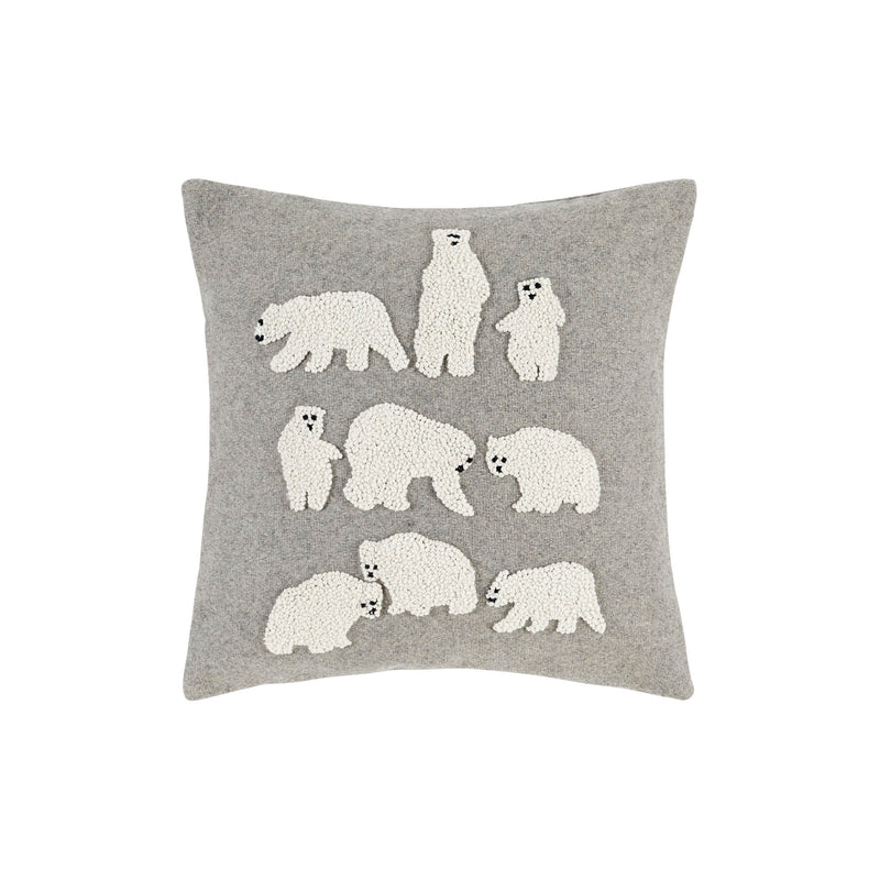 Housse De Coussin Polar Bear - Gris Et Naturel