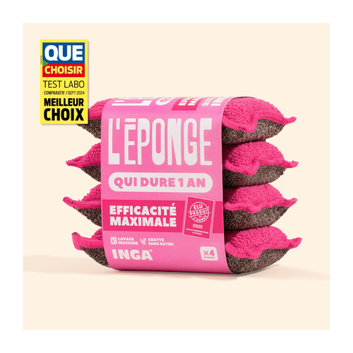Éponges Lavables 4 Roses