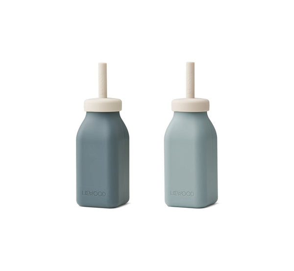 Children's Milkshake Bottle - Pack of 2 Erika - Blue Mix