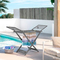 Foldable laundry drying rack with adjustable wings 21 m MYRA gray plastic