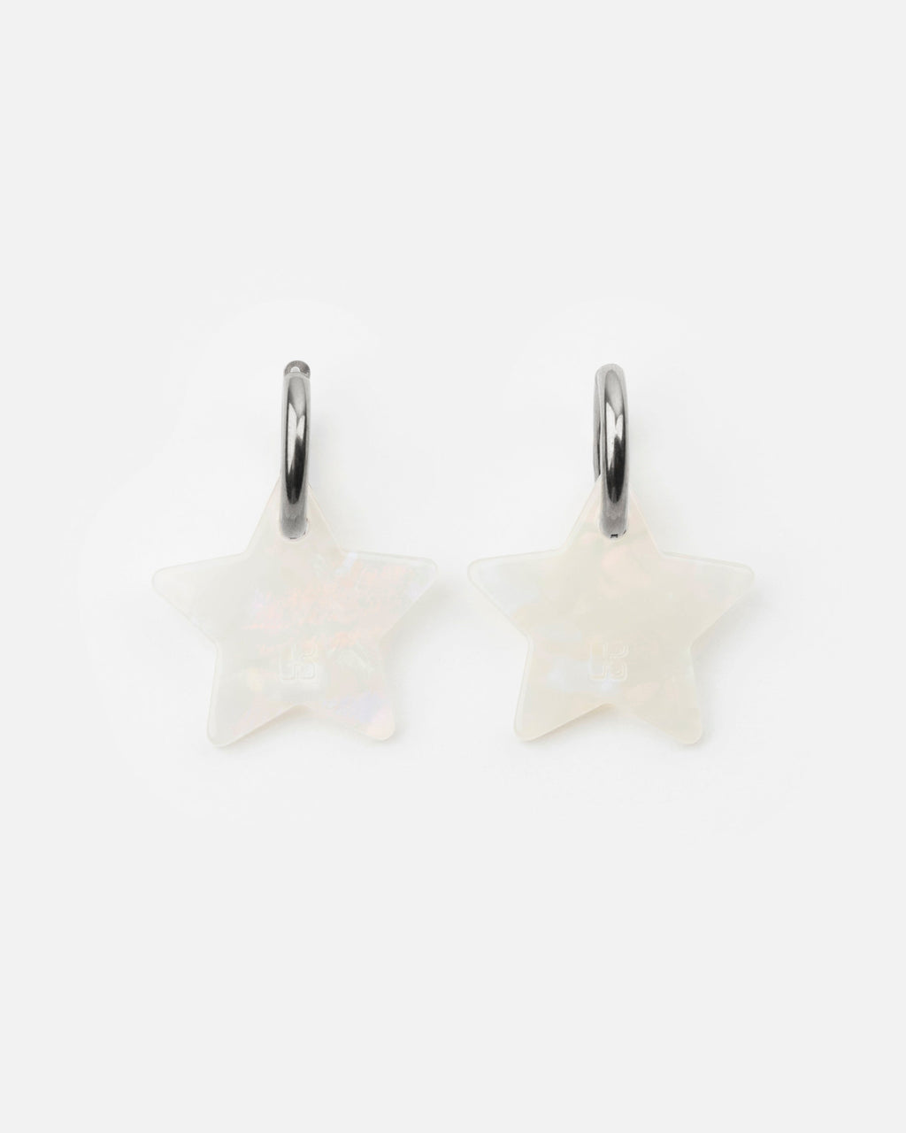 Boucles D'Oreilles Étoile - Irisé Blanc