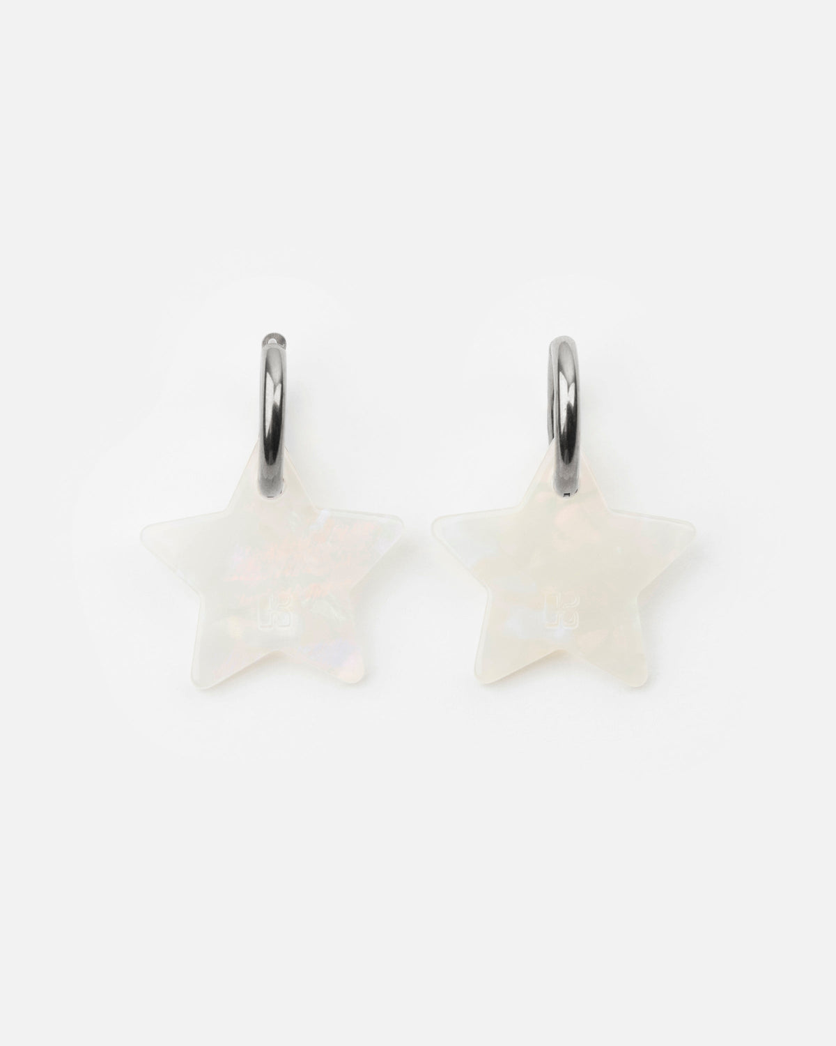 Boucles D'Oreilles Étoile - Irisé Blanc