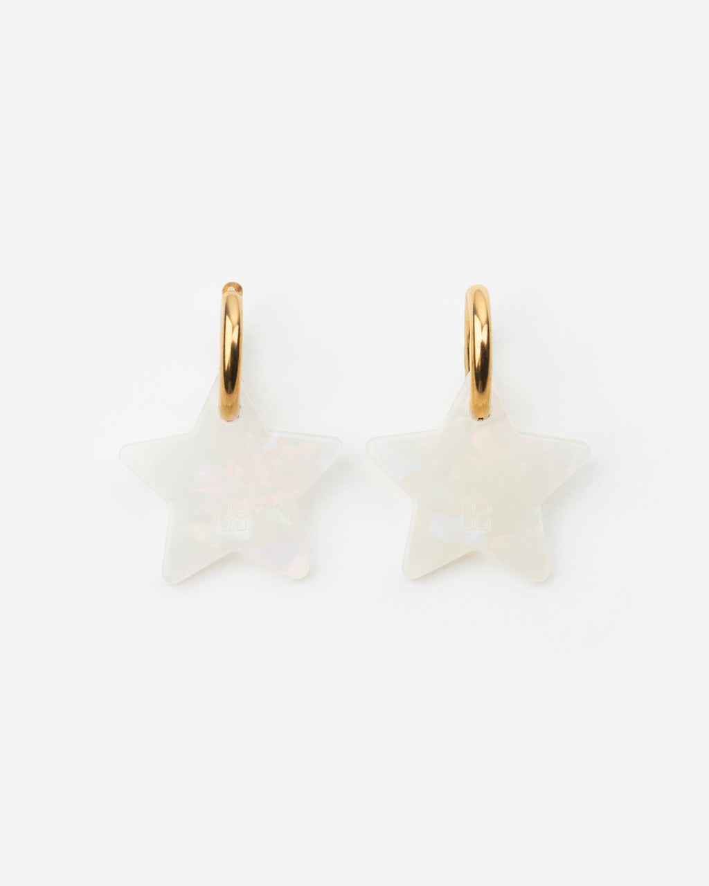 Boucles D'Oreilles Étoile - Irisé Blanc
