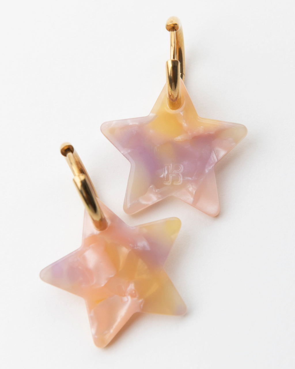 Boucles D'Oreilles Étoile - Rose Orangé