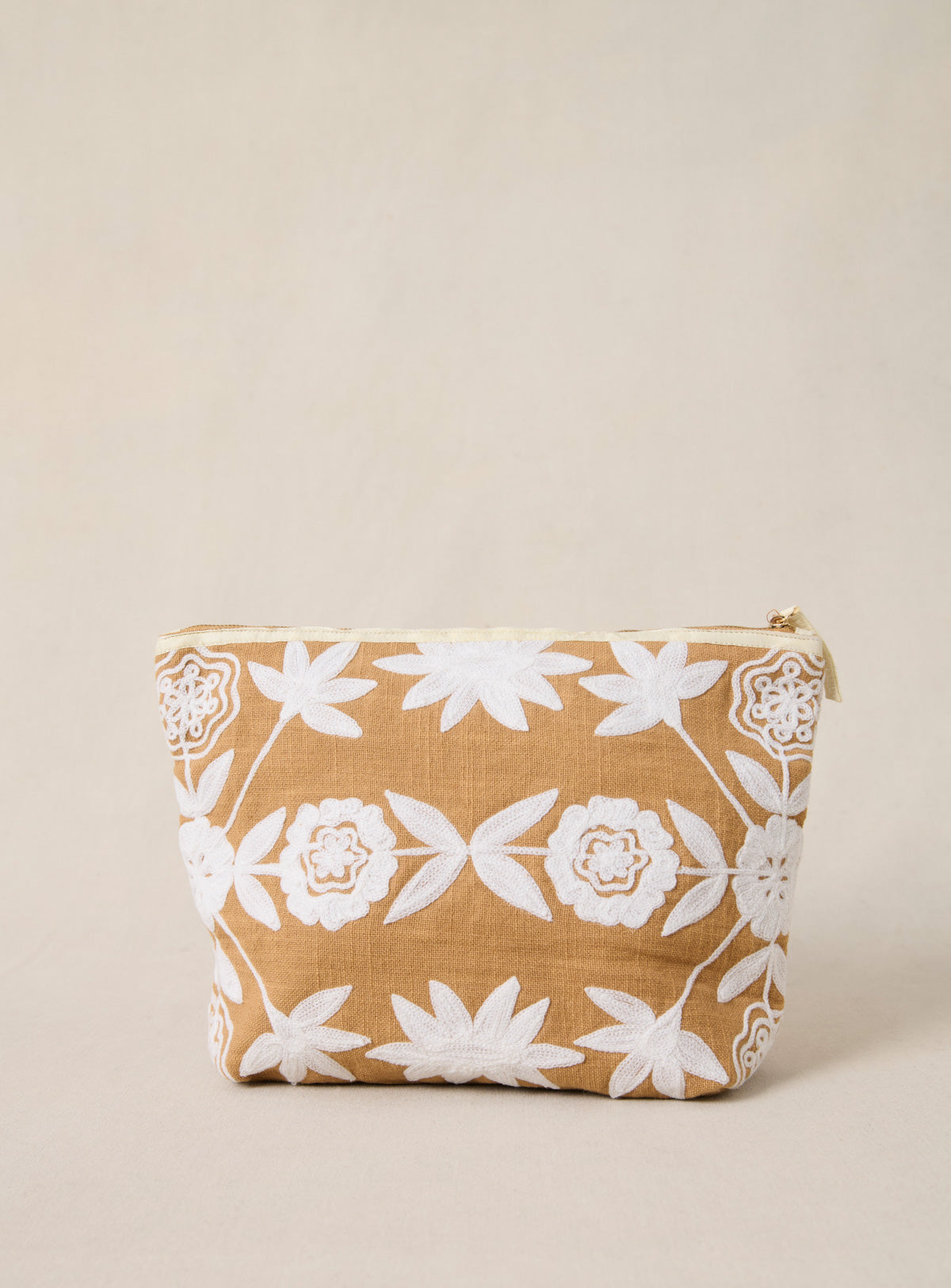 Pochette Eva Xl Broderie - Camel