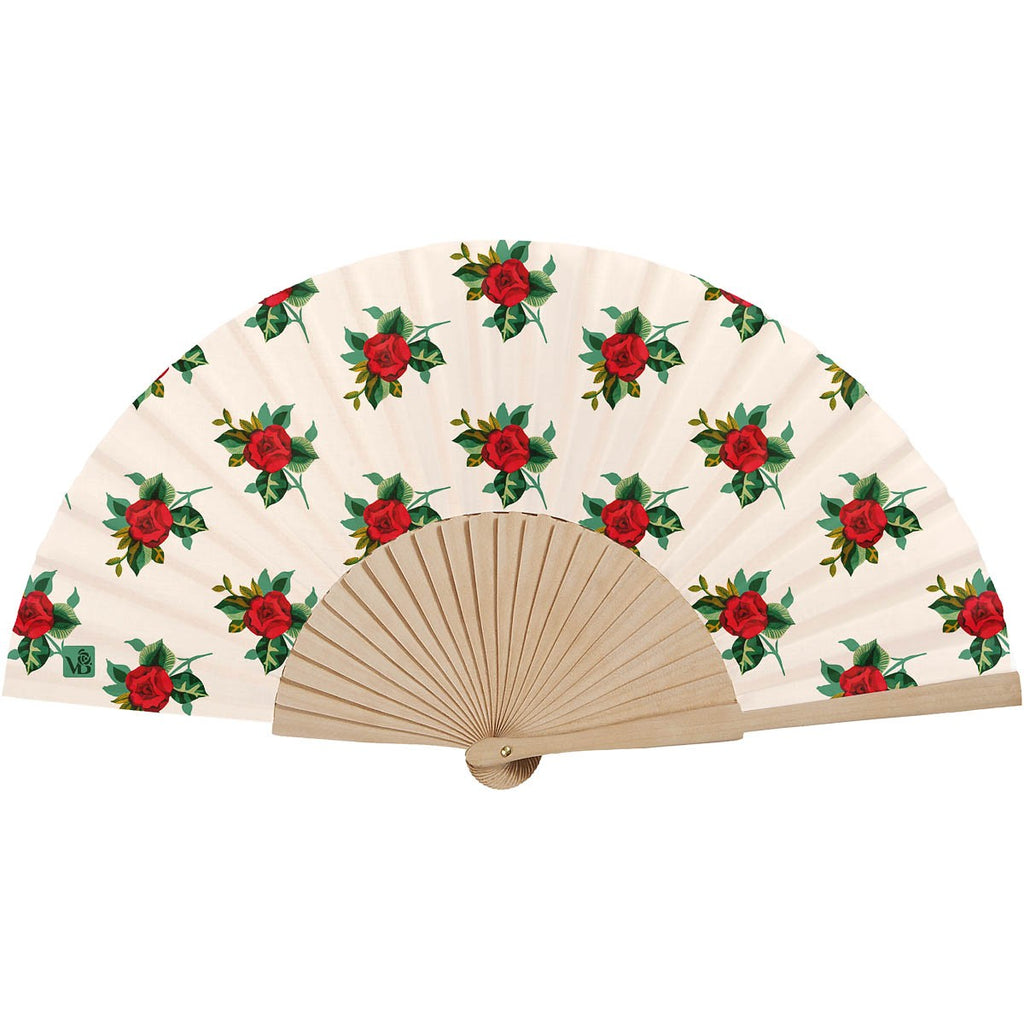 Eventail Bois De Bouleau Rosalie Blanc