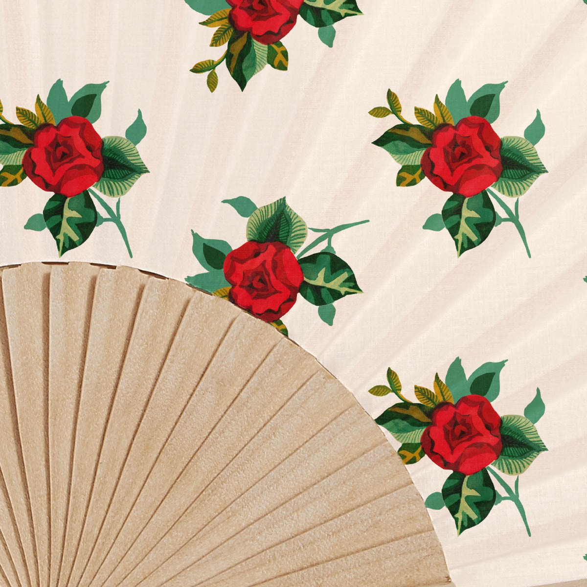 Eventail Bois De Bouleau Rosalie Blanc
