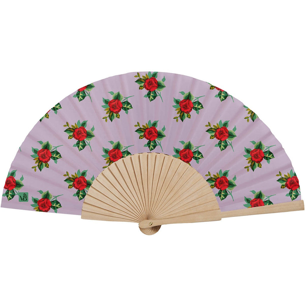 Eventail Bois De Bouleau Rosalie Lila
