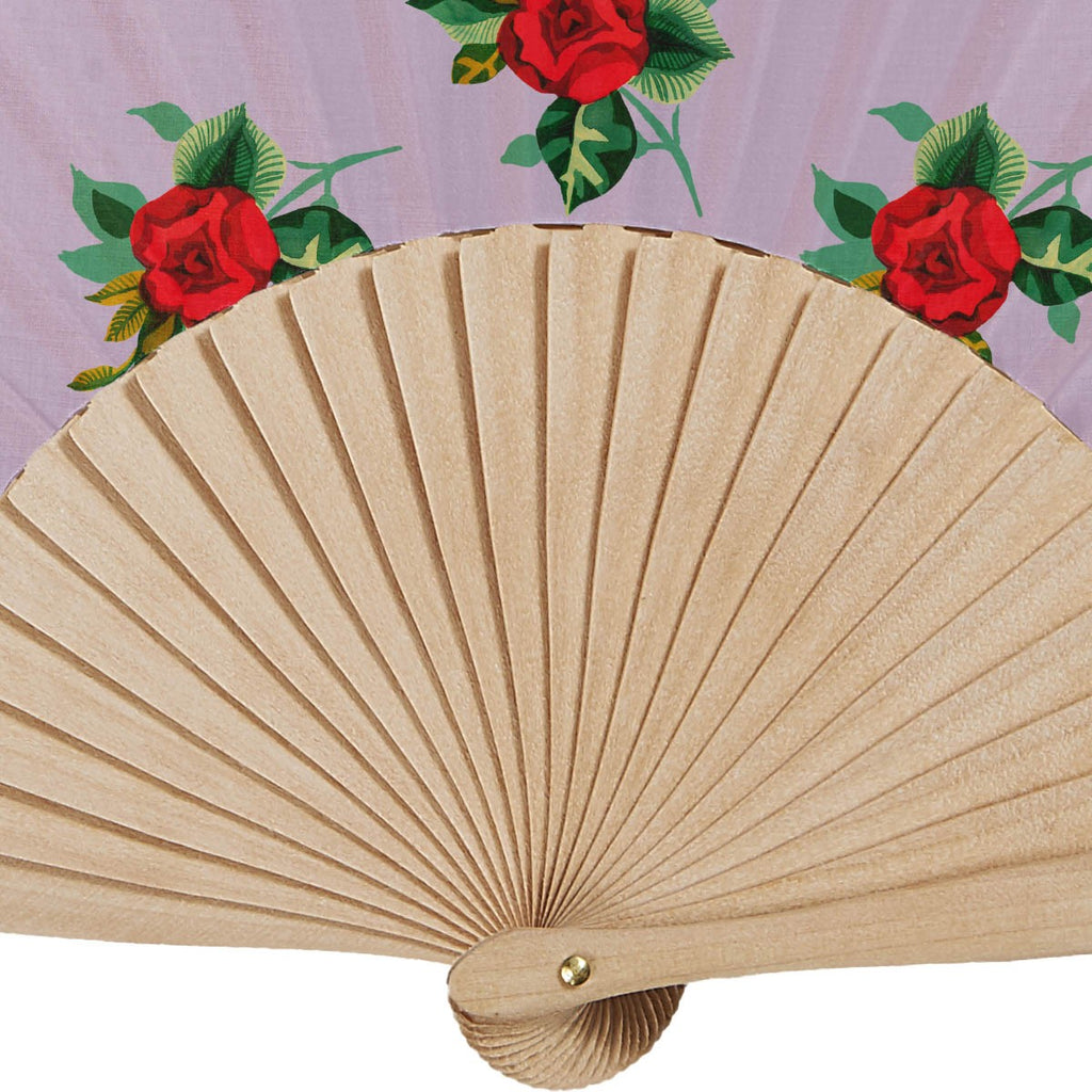 Eventail Bois De Bouleau Rosalie Lila