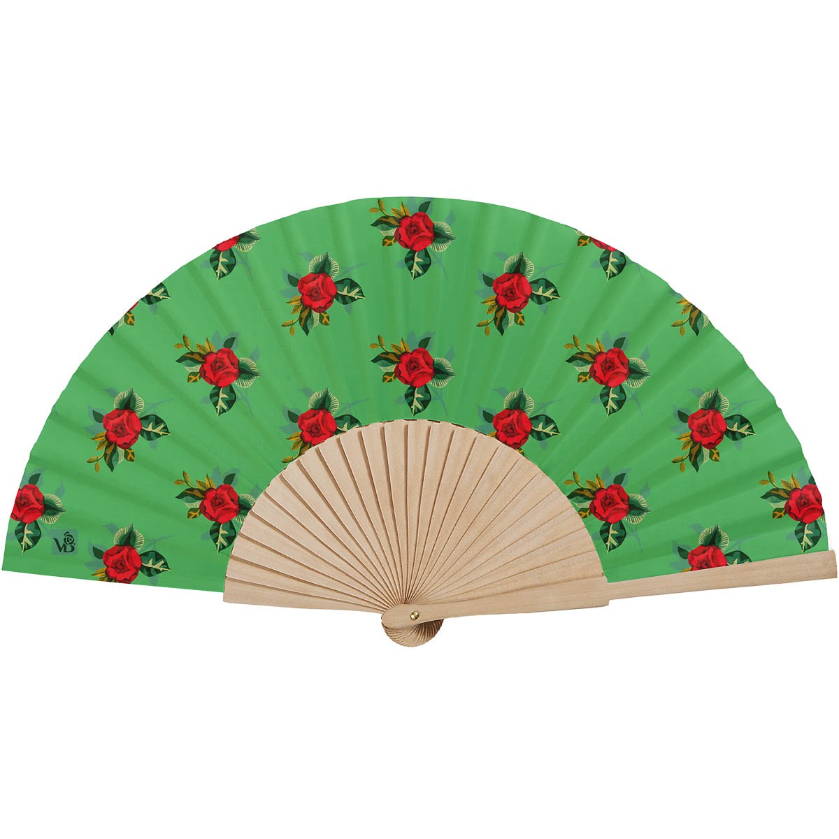 Eventail Bois De Bouleau Rosalie Vert