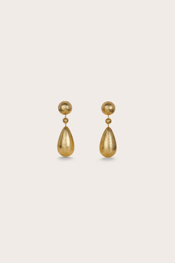 Eviana Earrings - Gold Foiled Wood