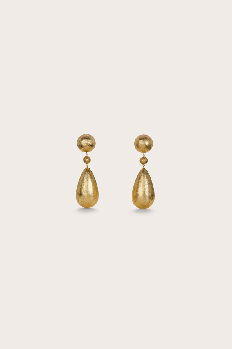 Boucles D'Oreilles Eviana - Gold Foiled Wood