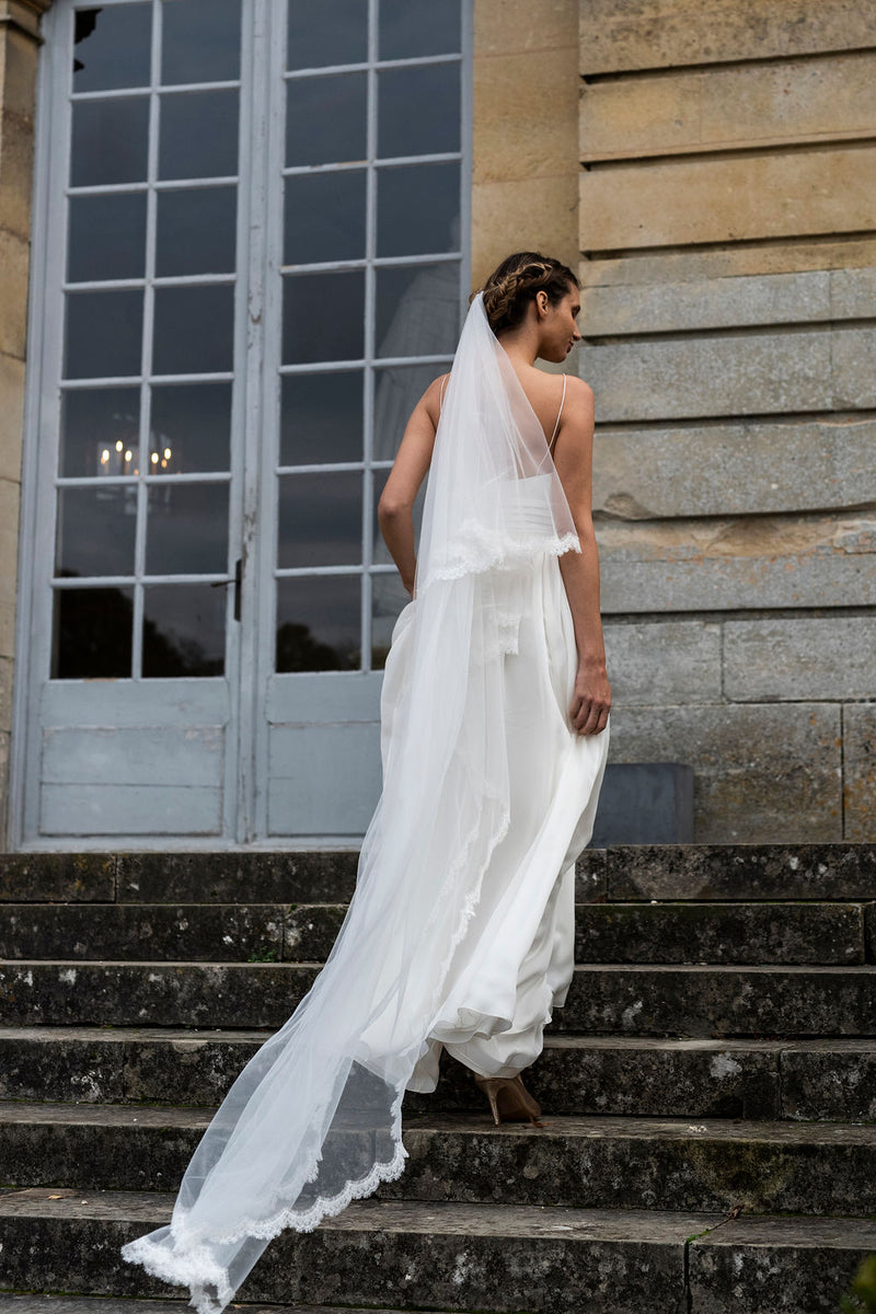 Voile Cathédrale Joséphine - Blanc Soie