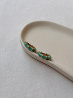 Boucles D’Oreilles Kenneth Jay Lane Vintage - Créoles Émaillées Turquoise