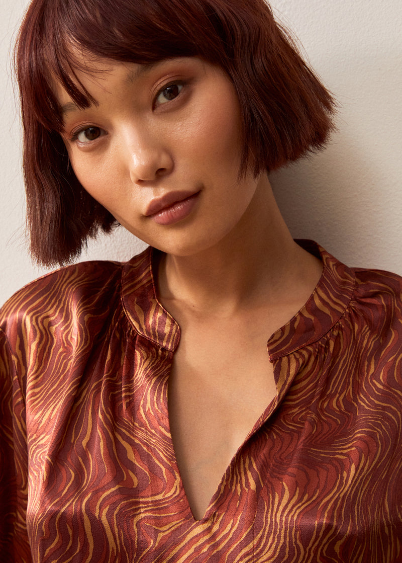 Azenor Blouse - Moiré Print