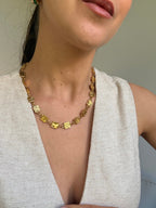 Collier Biche De Bere Vintage - Maille Géométrique Dorée
