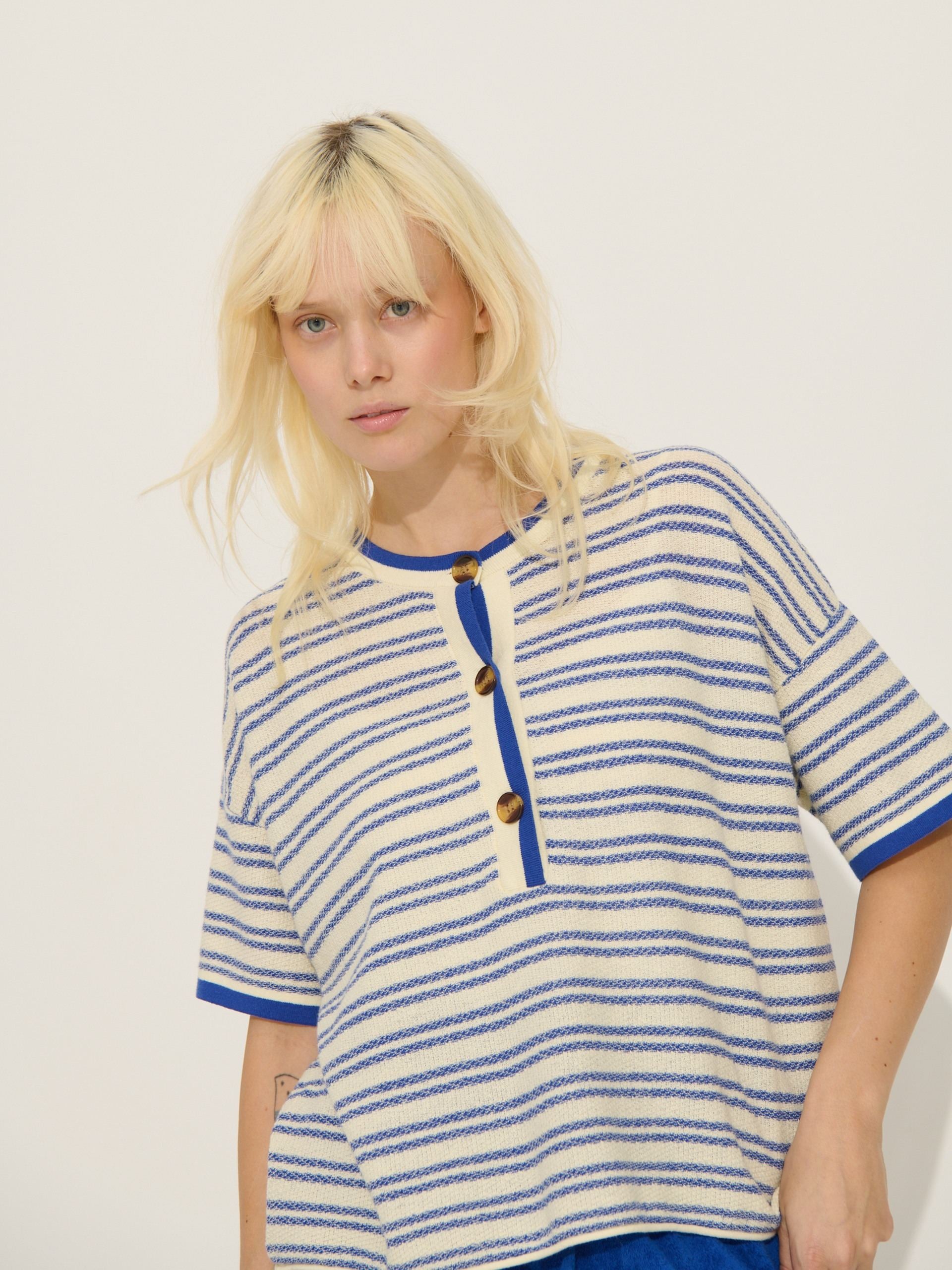 Pull Pierce - Ivoire-Marine - Femme