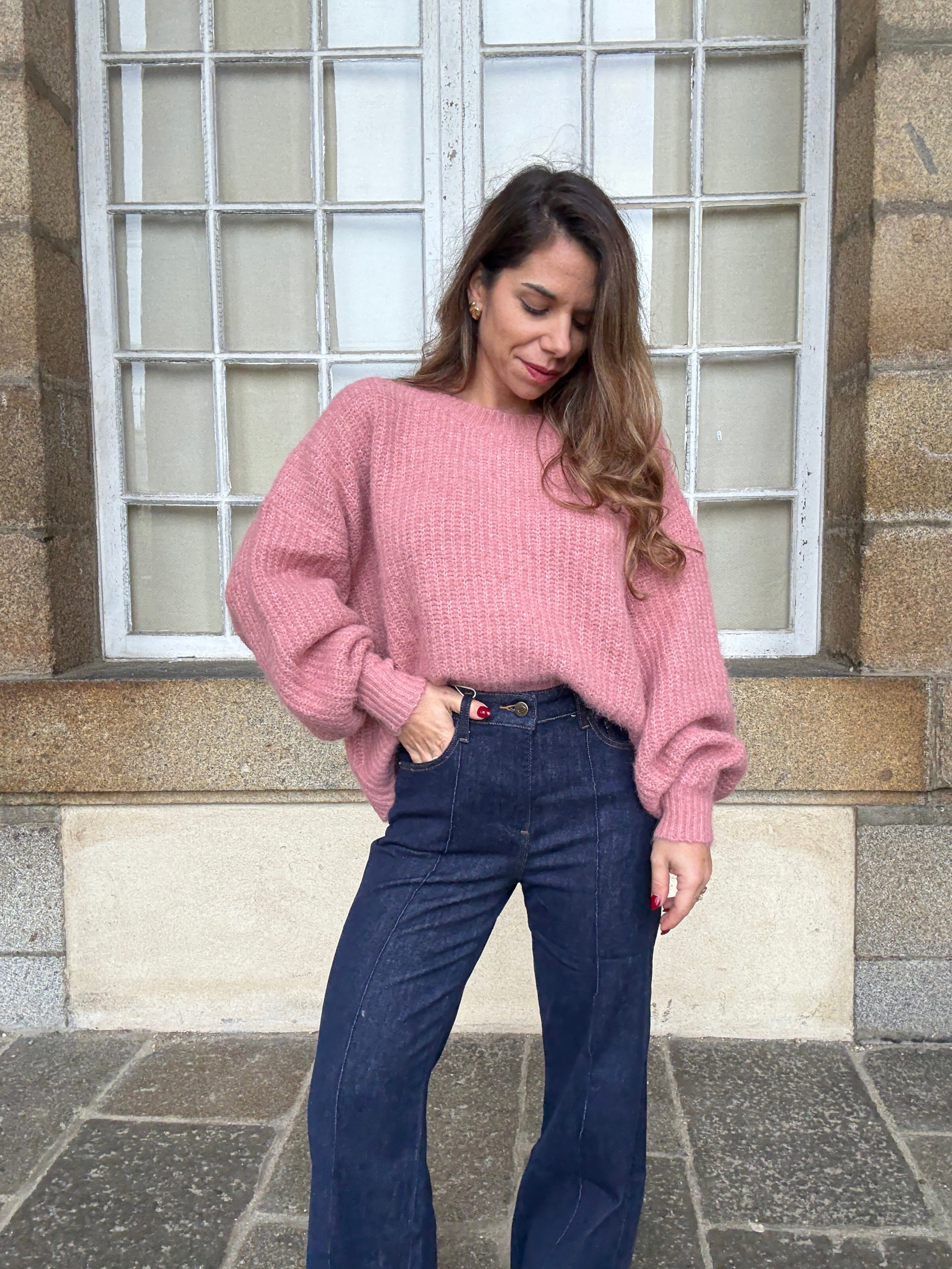 Jade Knitted Sweater Old Pink