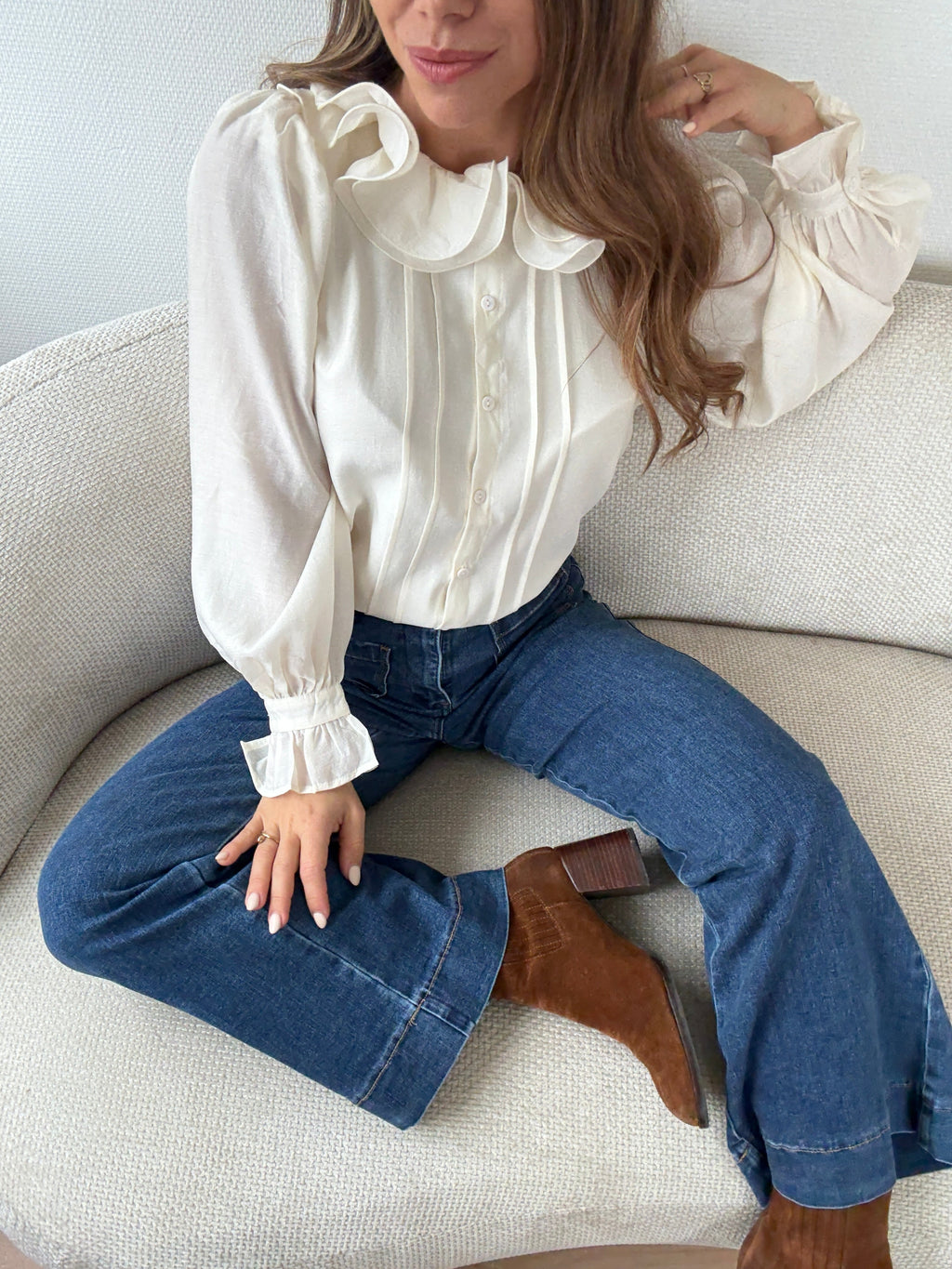 Blouse Brune Écru