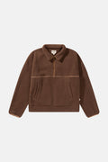 Sweat Contrast Quarter Zip - Chocolate - Homme
