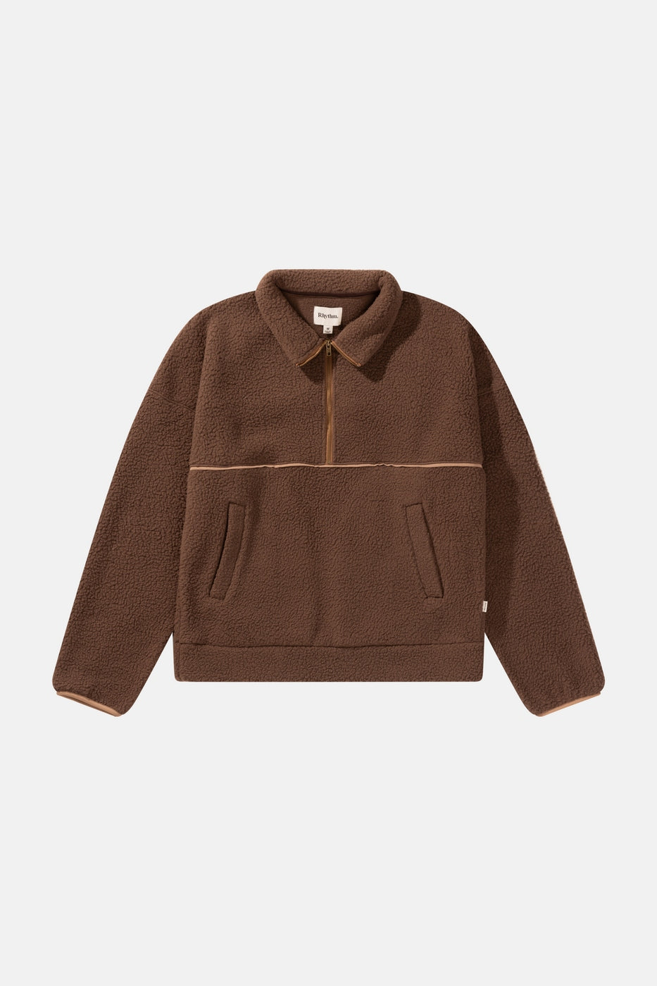 Sweat Contrast Quarter Zip - Chocolate - Homme