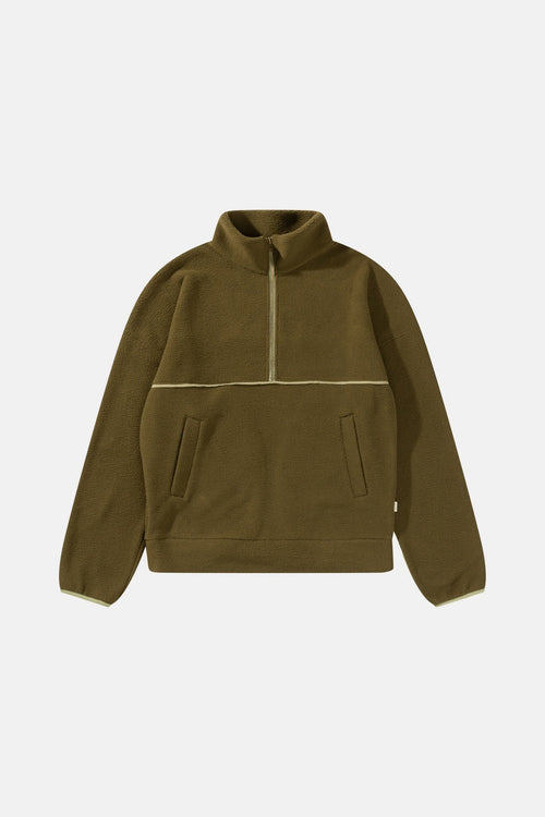 Sweat Contrast Quarter Zip - Olive - Homme