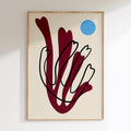 Abstarct Flowers 1 - Bordeaux & Bleu