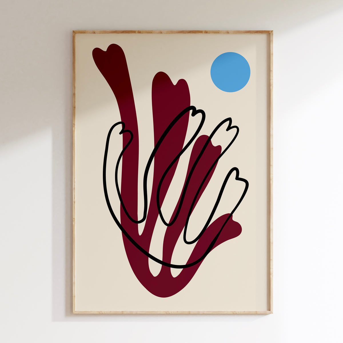 Abstarct Flowers 1 - Bordeaux & Bleu