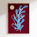Abstarct Flowers 2 - Bordeaux & Bleu