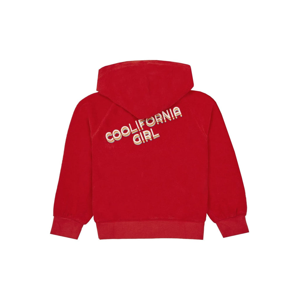 Sudadera con cremallera de rizo Coolifornia Girl - Roja - Niña