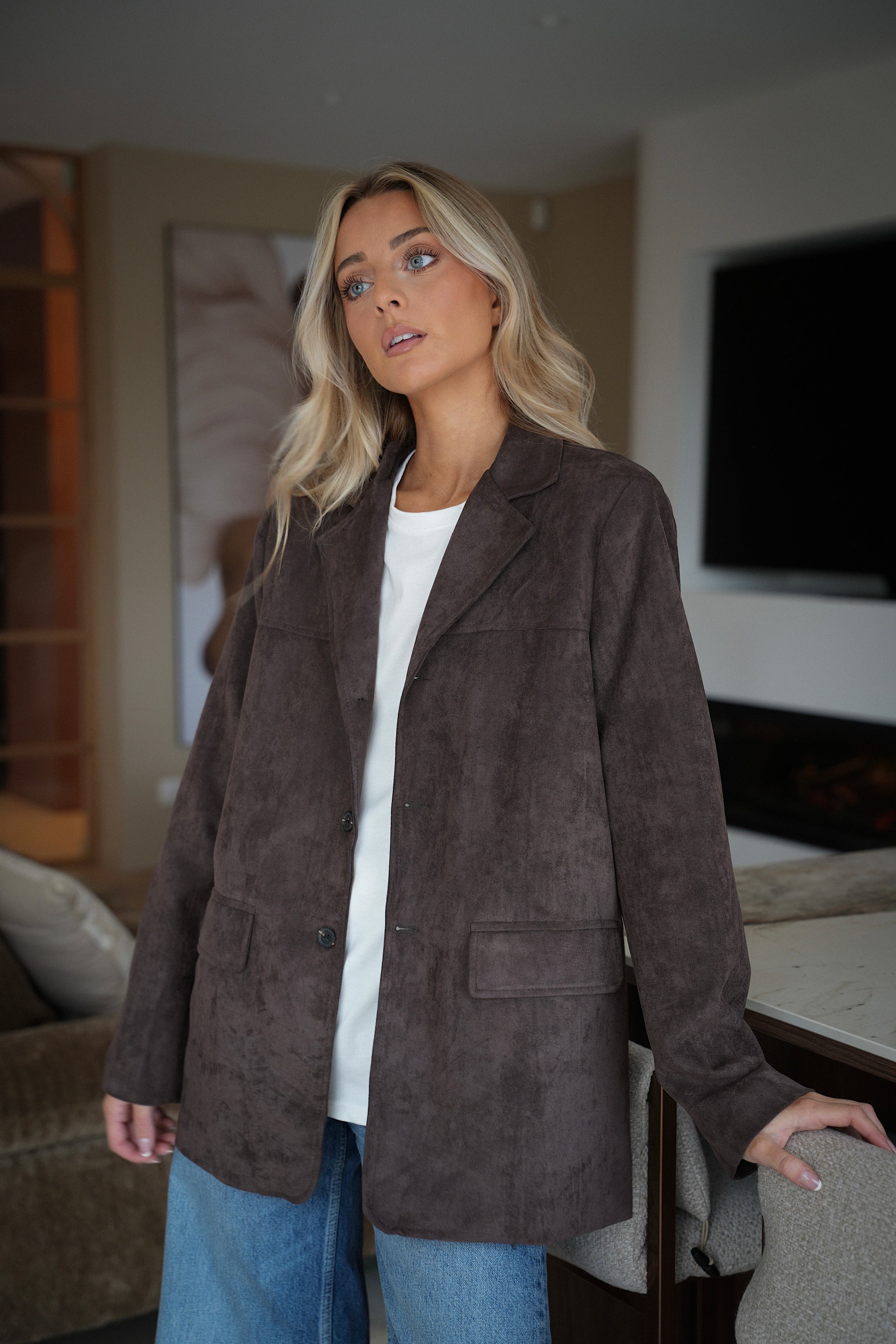 Trecy Chocolat - Suede Blazer