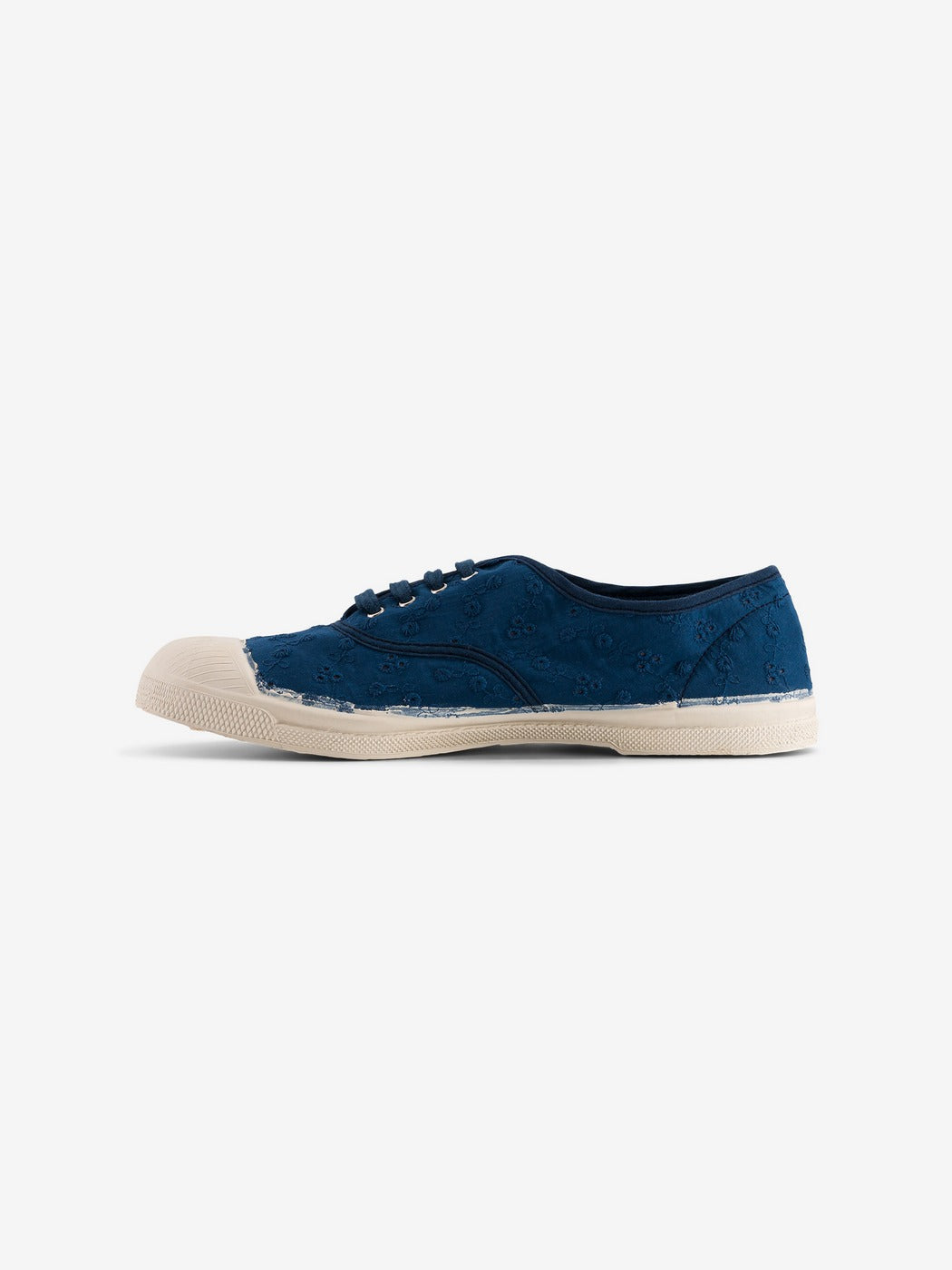 Tennis Lacet Femme Broderie - Marine