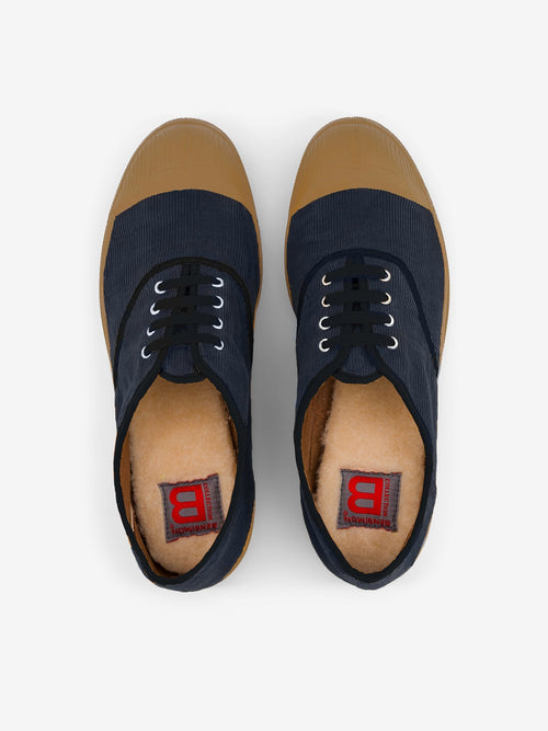 Tennis Lacet Corduroy - Marine