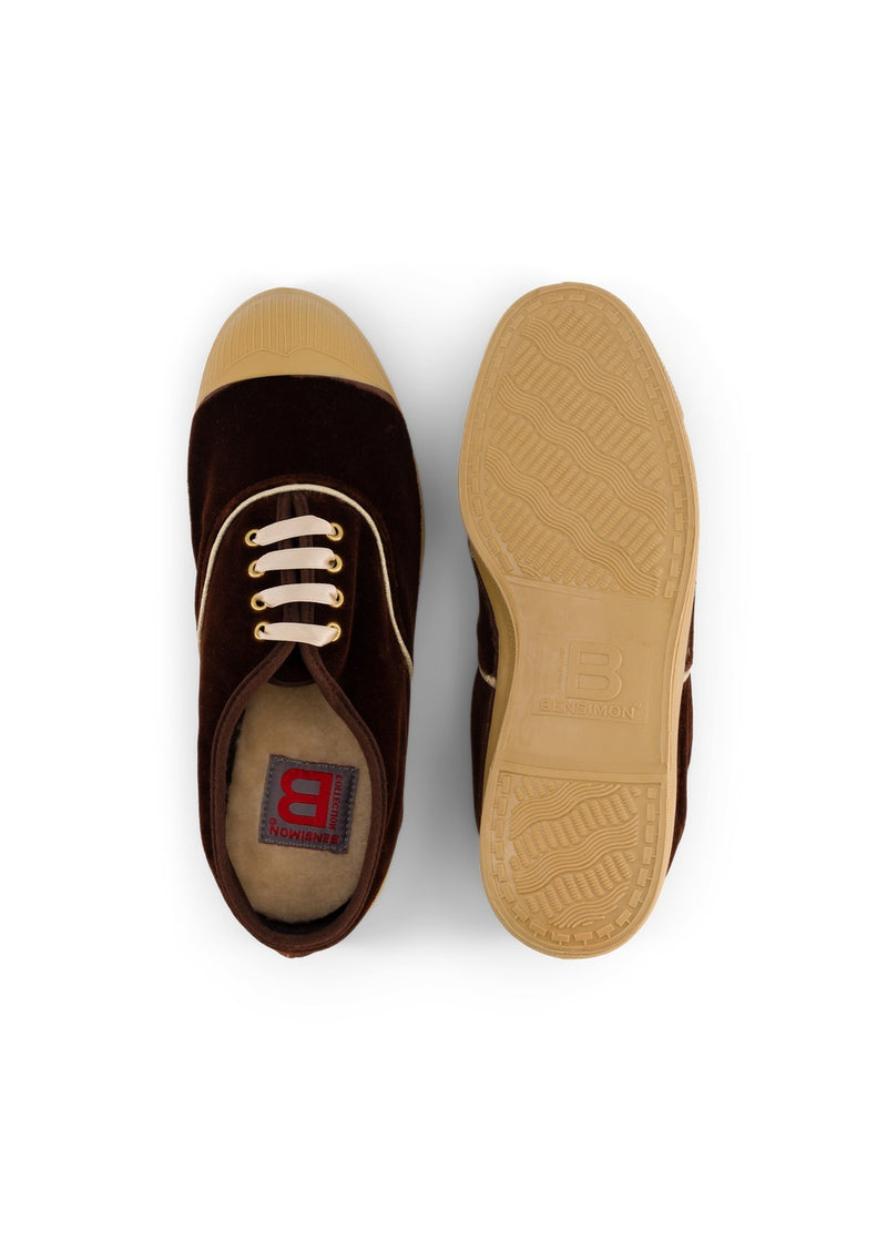 Women's Velvet Shoelaces - Brown