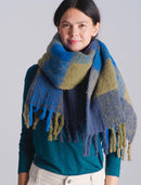 Check Scarf - Navy / Khaki