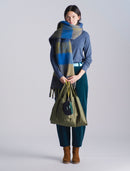 Check Scarf - Navy / Khaki