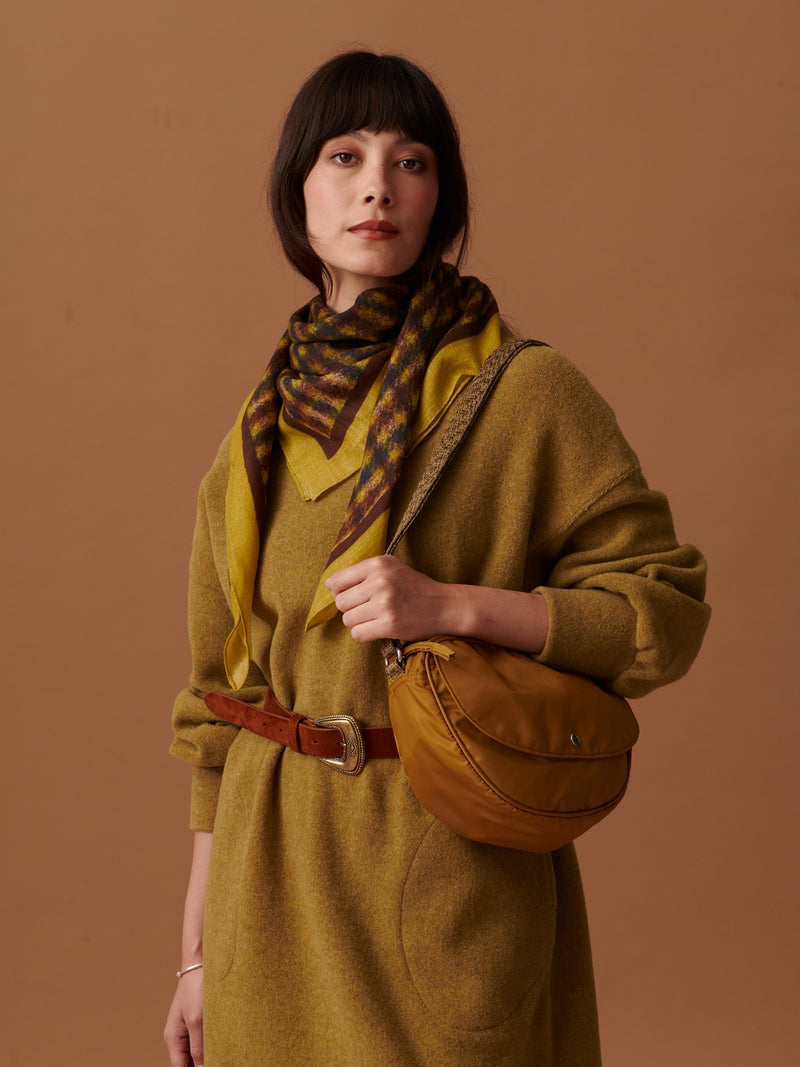 Foulard A Carreaux - Kaki